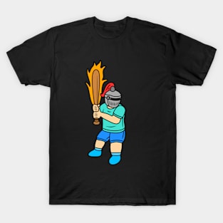 Cute cartoon knight playing baseball T-Shirt